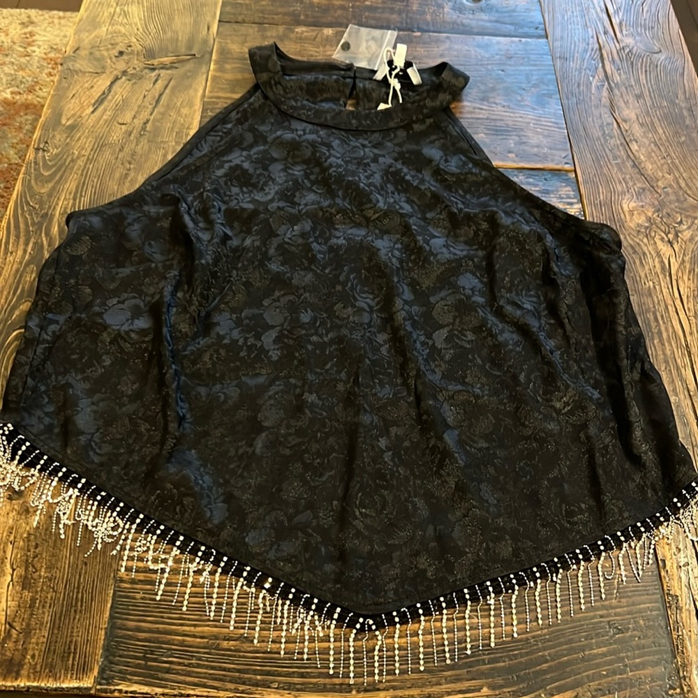Black Glam Western Hankerchef Style Tank